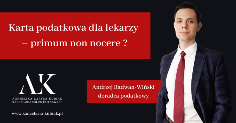 Kancelaria Usług Księgowych Agnieszka Larysa Kubiak Karta Podatkowa dla lekarzy