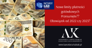 Kancelaria Usług Księgowych Agnieszka Larysa Kubiak limity płatności gotówkowych